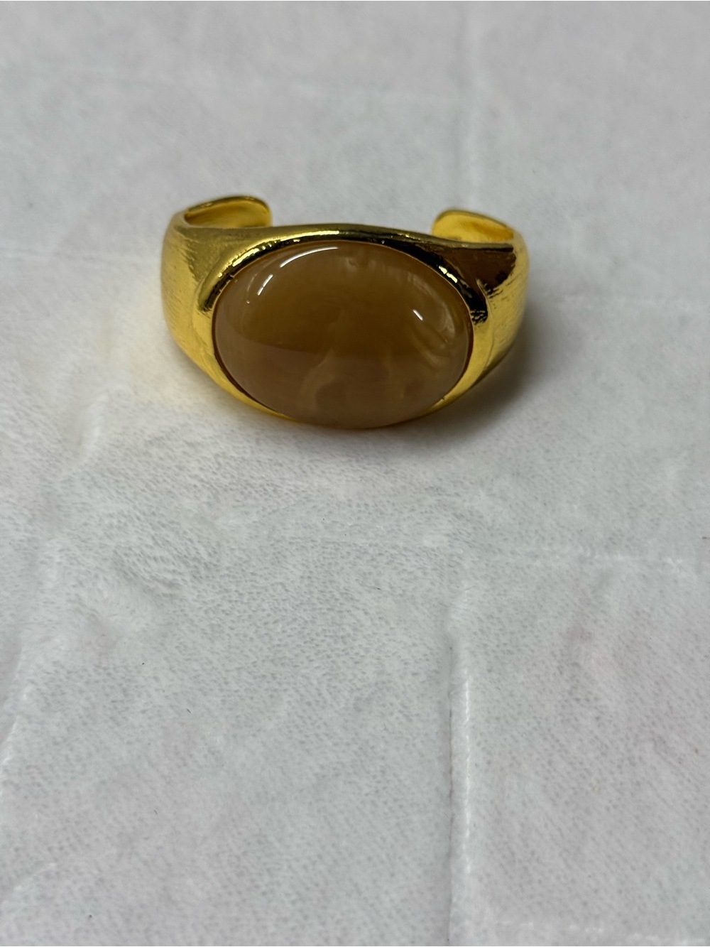 Gold-Tone Brown Stone Adjustable Bracelet-Elegant Women’s Jewelry